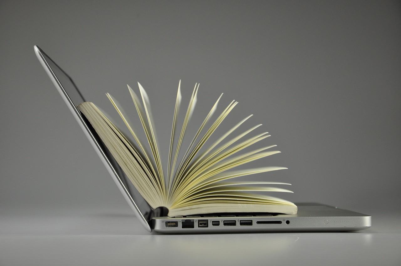 Laptop, Book, Information image